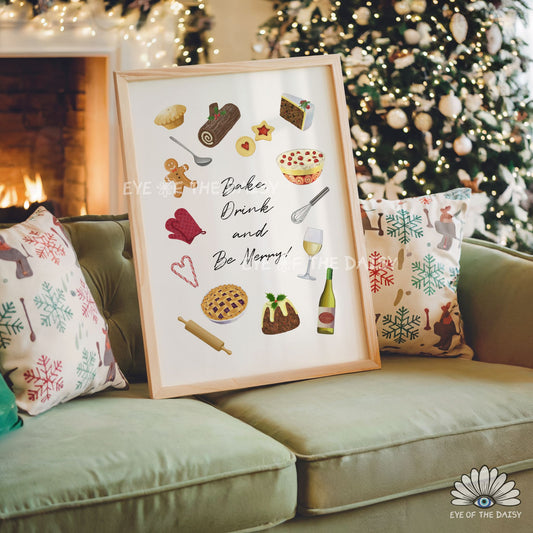 Christmas Food Print Digital Download | Traditional Holiday Phrase Printable Wall Art
