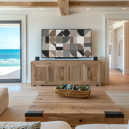 Contemporary Geometric Abstract 4K TV Art | Mid Century Modern TV Art 4K