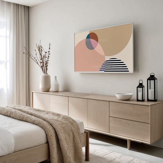 Neutral Minimal Abstract TV Art 4K | Contemporary Geometric 4K Art for TV Screen