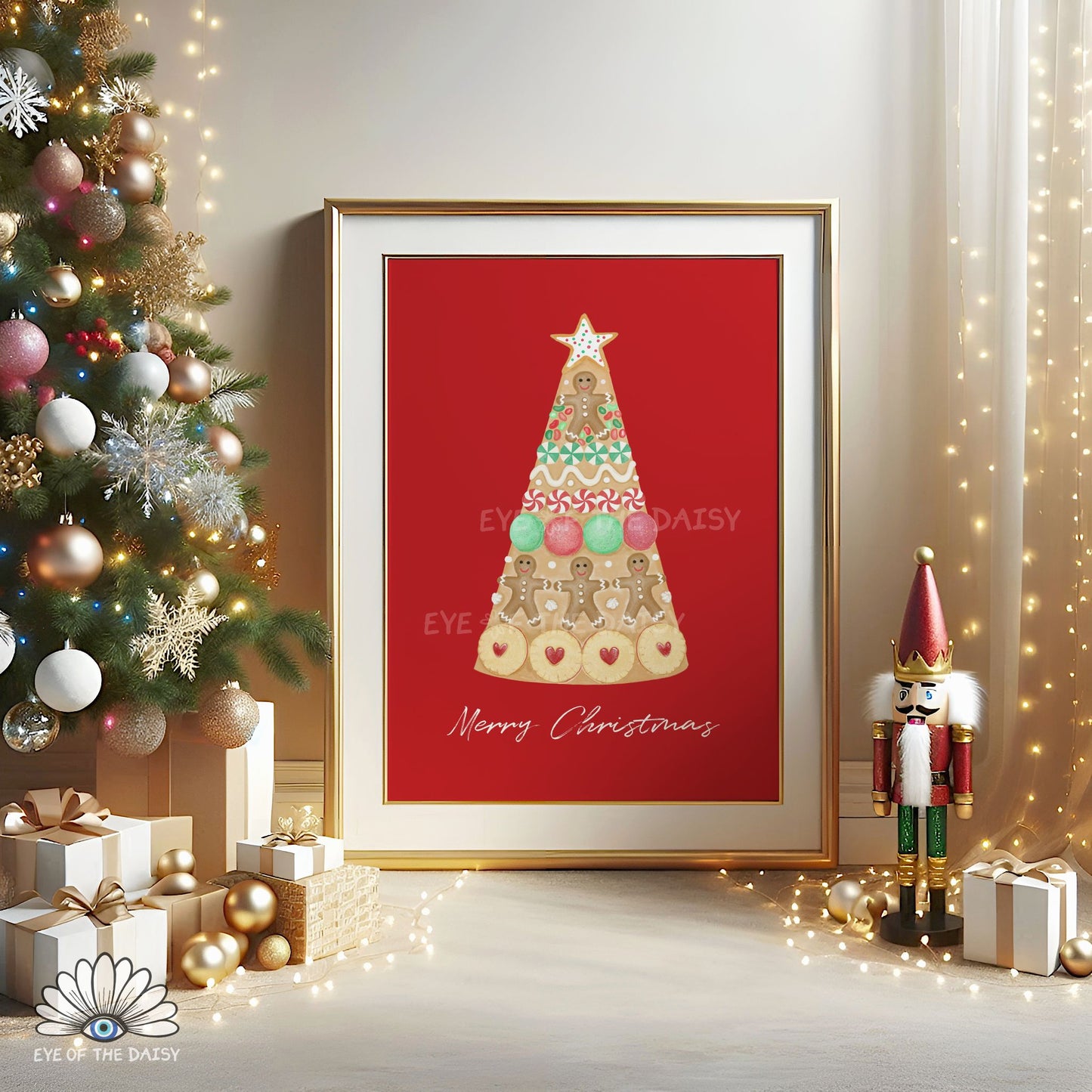 Christmas Kitchen Print Digital Download | Holiday Gingerbread Printable Wall Art
