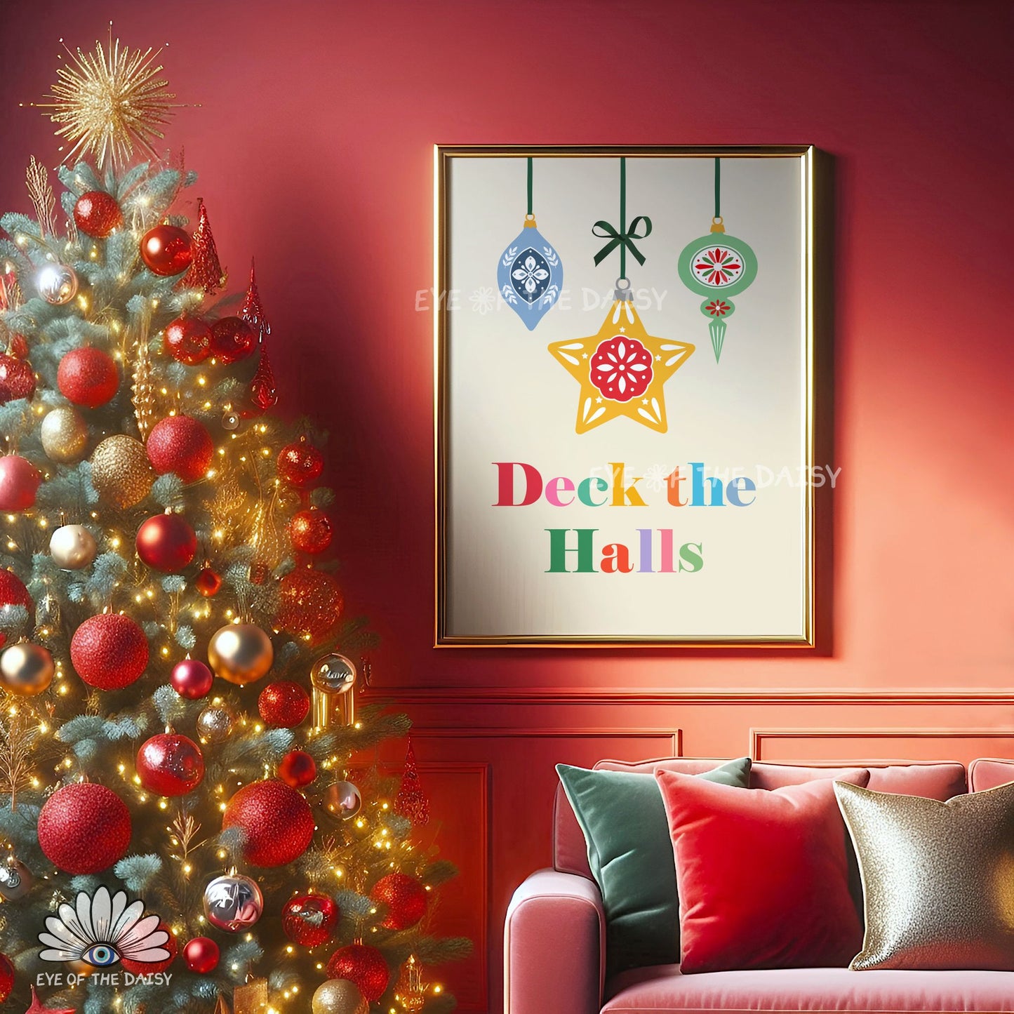 Christmas Phrase Print Digital Download | Colourful Holiday Printable Wall Art