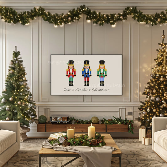 Red Blue Green Christmas Nutcracker 4K TV Art | Traditional Holiday Art for TV Screen 4K