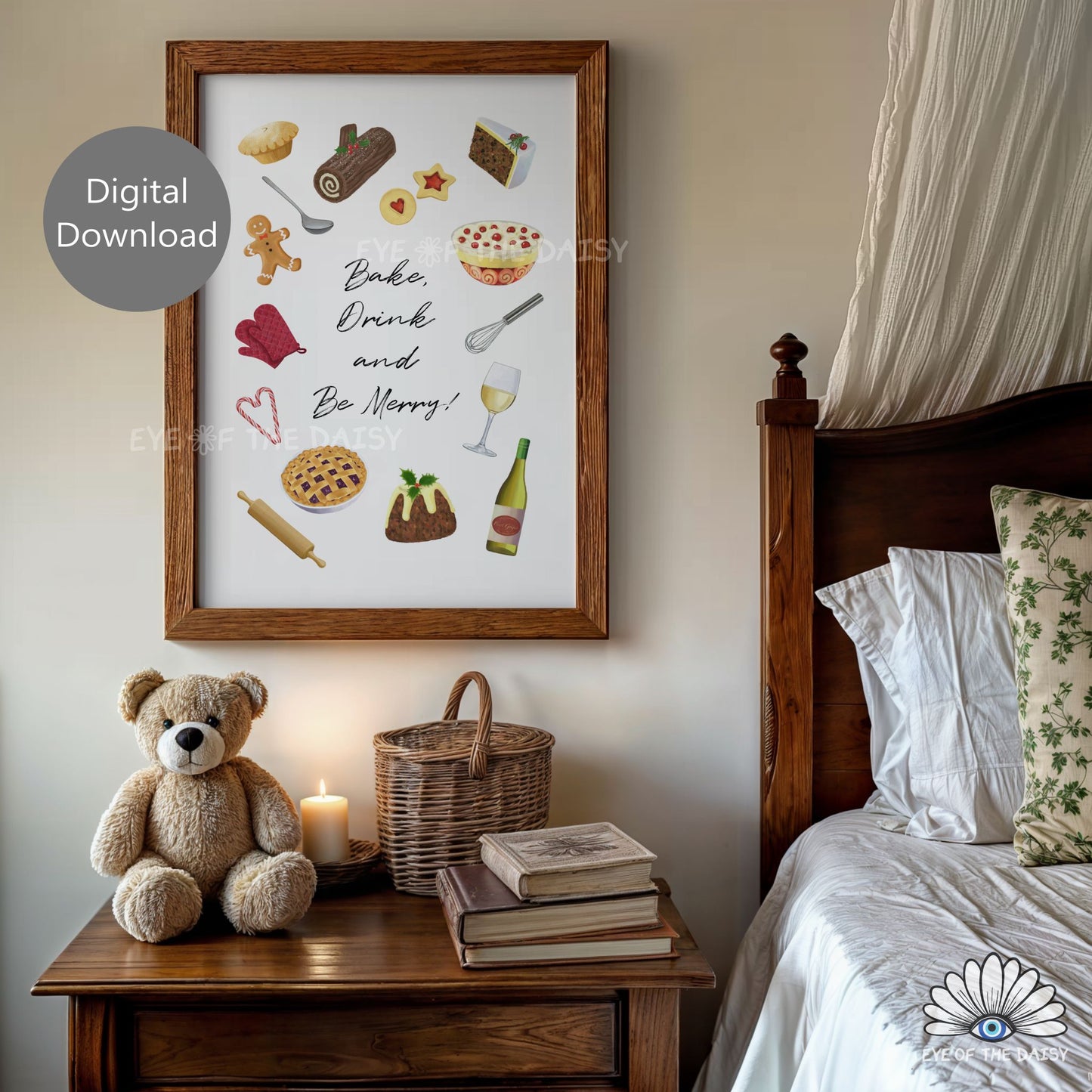 Christmas Food Print Digital Download | Traditional Holiday Phrase Printable Wall Art