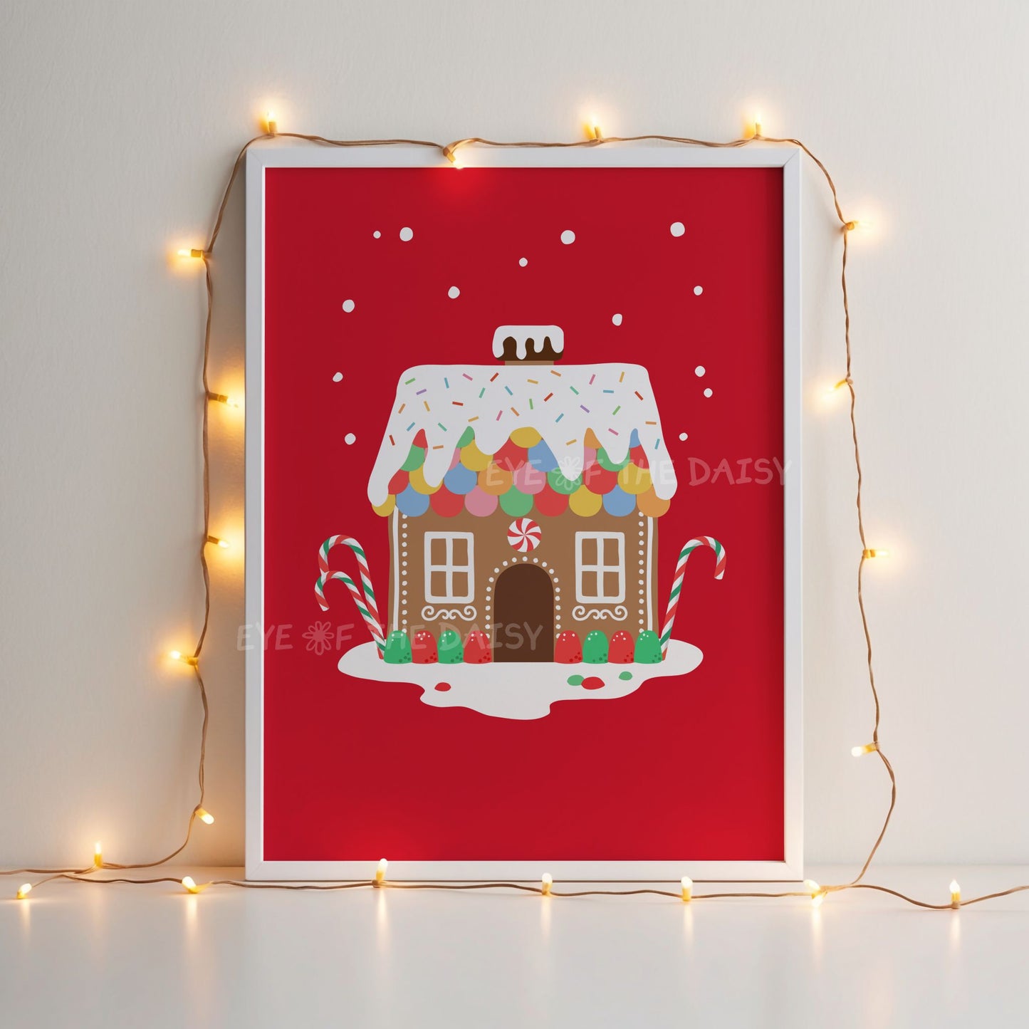 Set of 3 Gingerbread House Prints Digital Download | Vintage Christmas Printable Wall Art