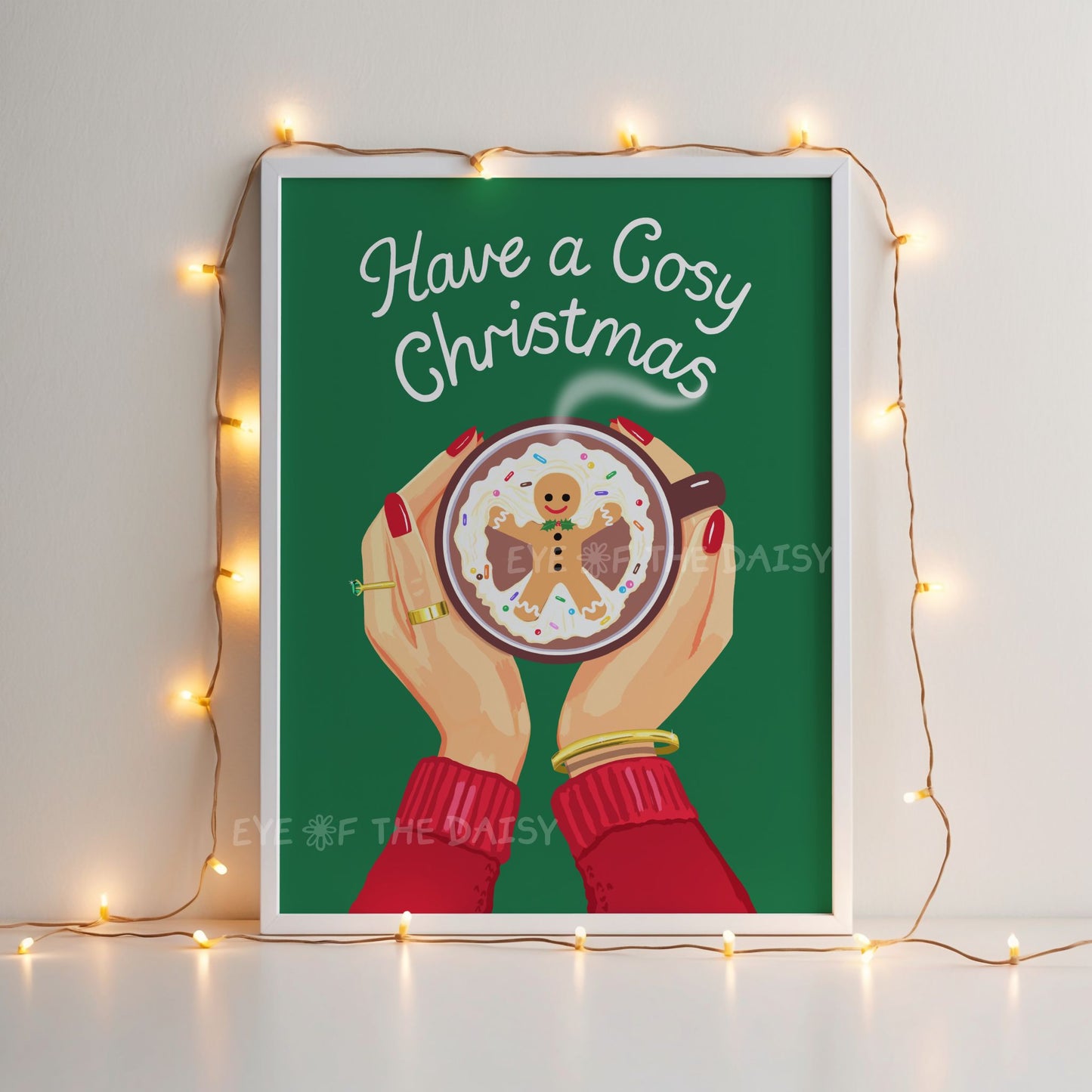 Festive Mug Print Digital Download | Christmas Hot Cocoa Station Printable Wall Art