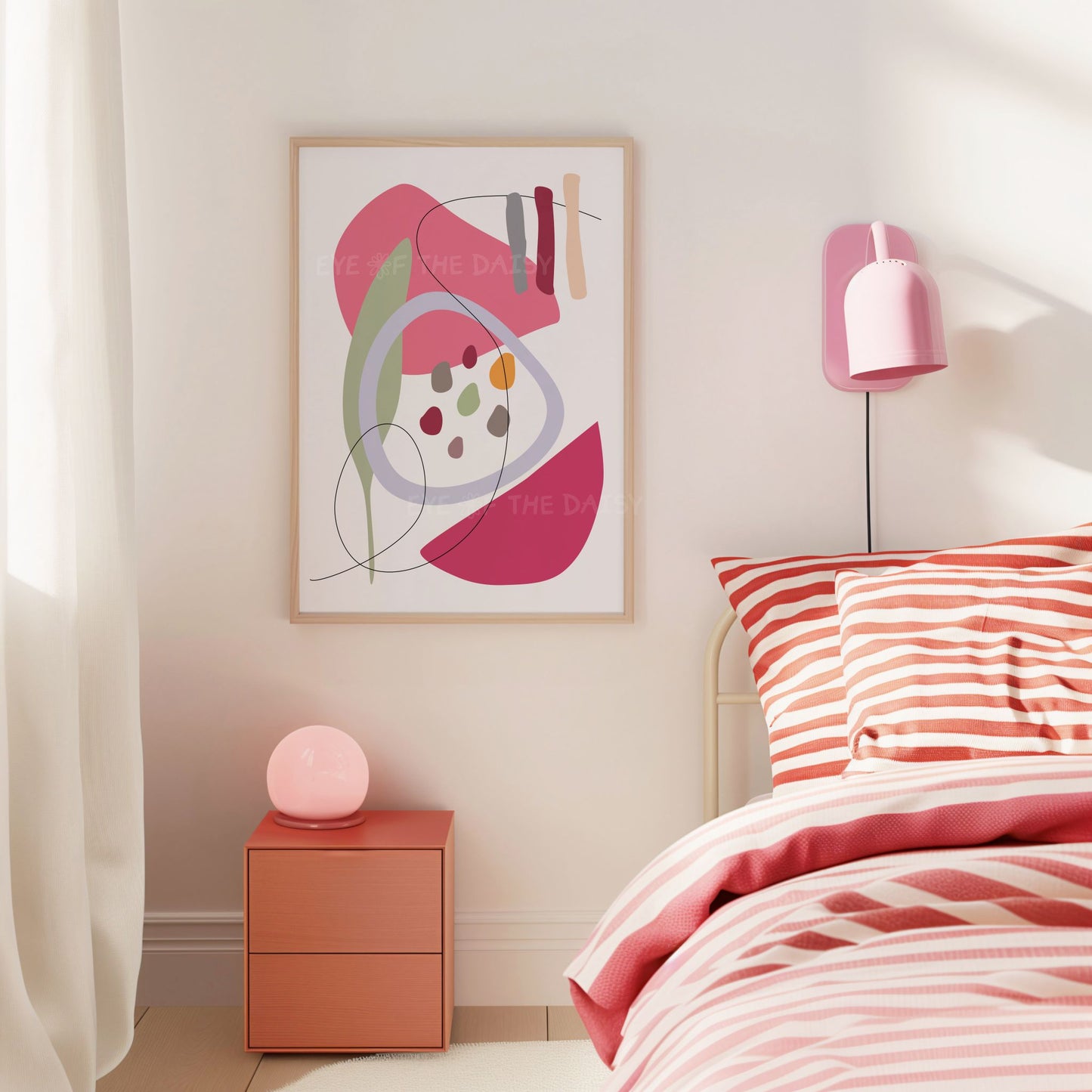 Colourful contemporary abstract art prints, downloadable wall décor for chic apartment spaces, printable gallery set