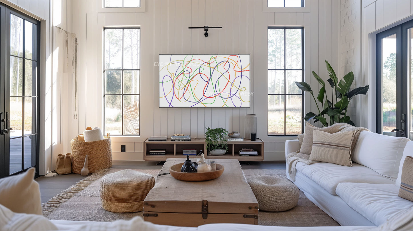 Colourful Abstract Scribble 4K TV Art | Contemporary Abstract 4K Art for TV Screen