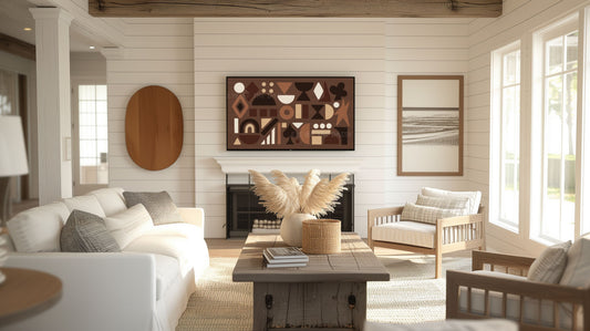 Brown Beige Cream Abstract Shapes 4K TV Art | Contemporary Mid Century Modern TV Art