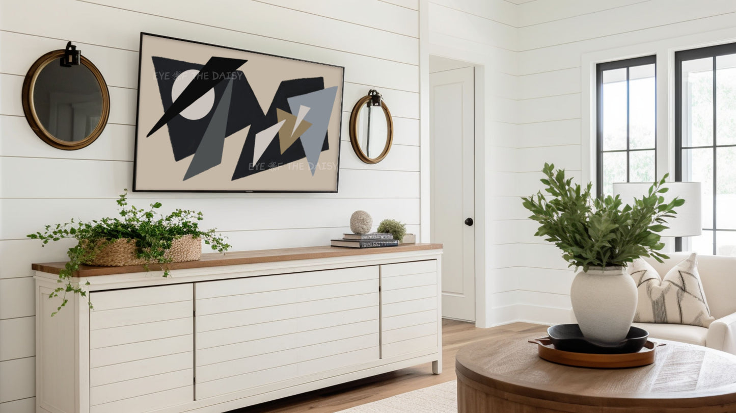 Mid Century Modern Abstract 4K TV Art | Contemporary Shapes Art for TV Screen