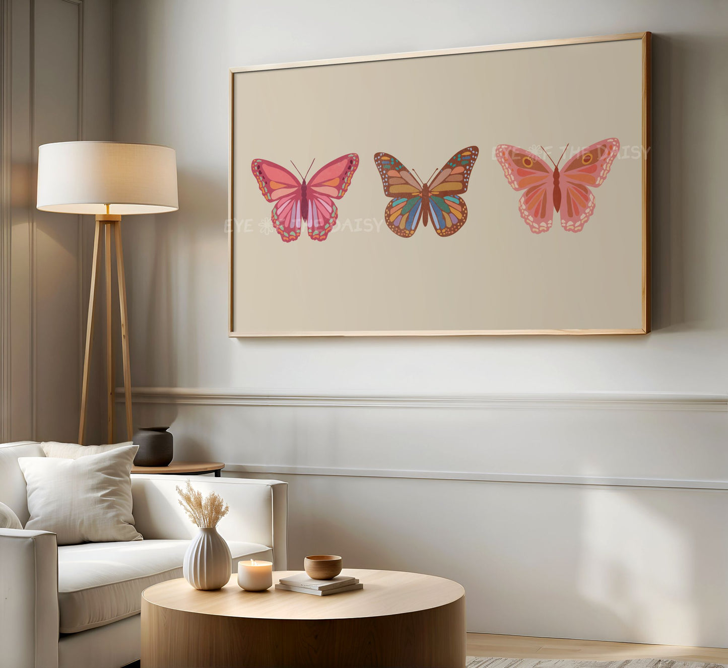 Boho Butterfly 4K TV Art | Neutral Tone Abstract Abstract Butterflies 4K Art for TV Screen