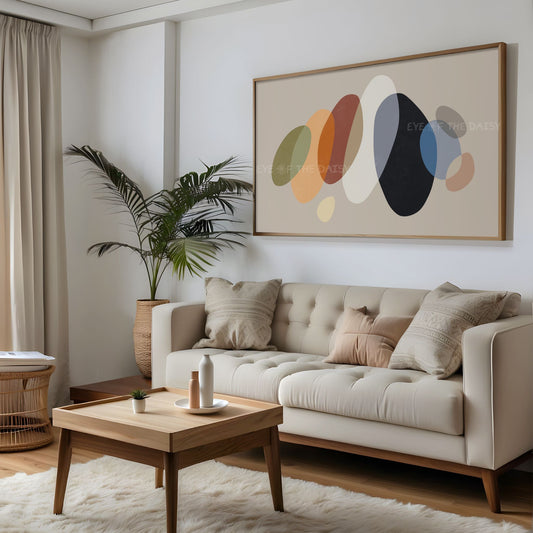 Mid Century Modern Abstract 4K TV Art | Earth Tone Organic Shapes Art for TV Screen