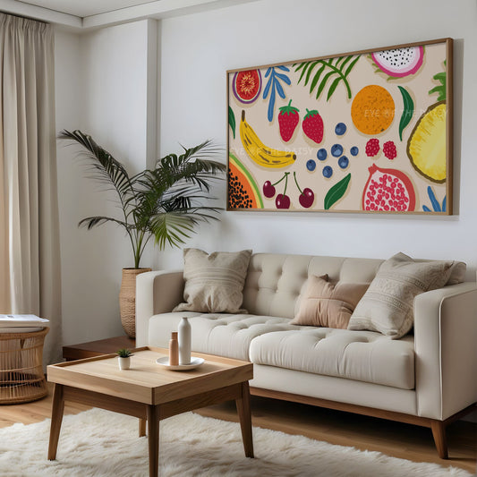 Colourful Tropical Fruit 4K TV Art | Boho Botanical 4K Art for TV Screen