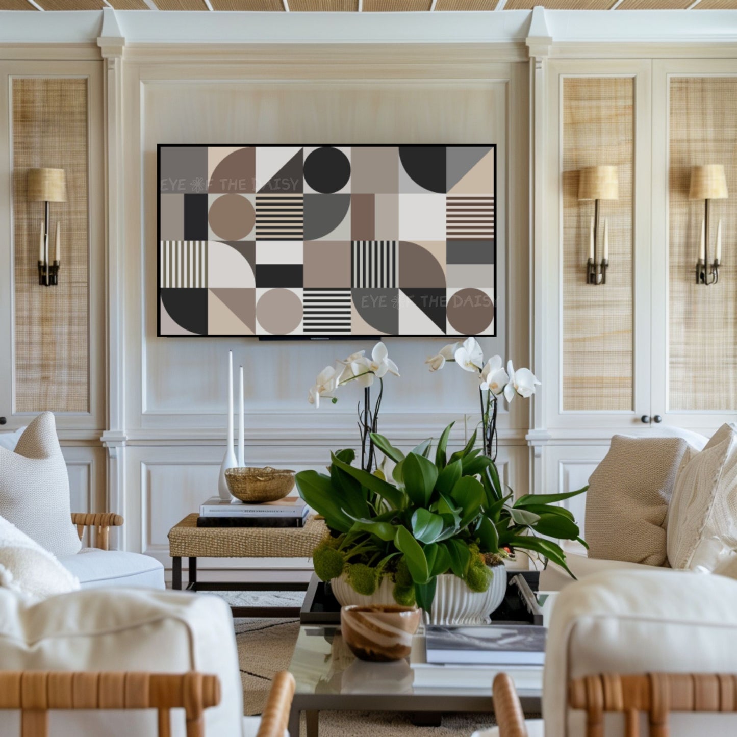 Contemporary Geometric Abstract 4K TV Art | Mid Century Modern TV Art 4K