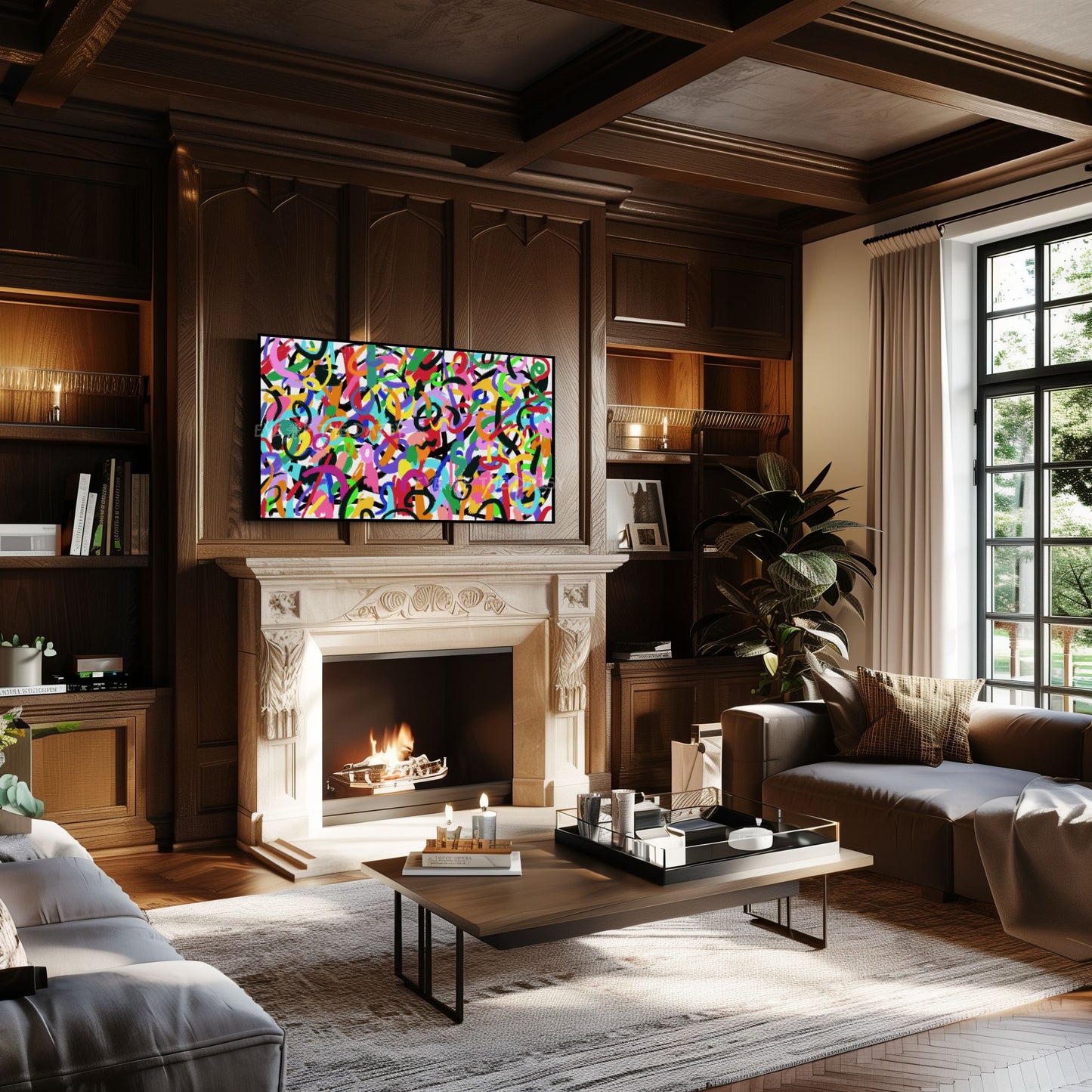 Graffiti Style Contemporary Abstract 4K TV Art | Vibrant Colourful Modern TV Art 4K