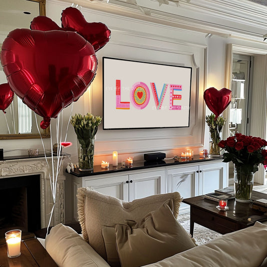 Quirky Love Typography 4K TV Art | Colourful Valentine's Day Art for TV Screen