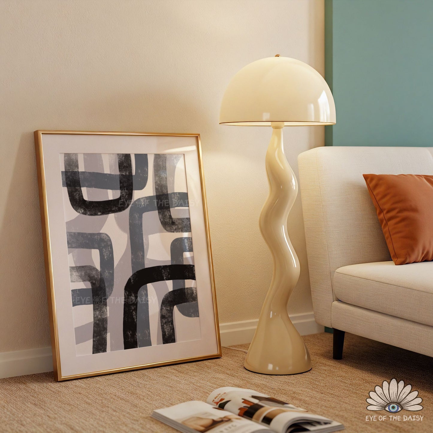 Contemporary abstract geometric printable poster in grey tones, modern minimalist wall art for living room