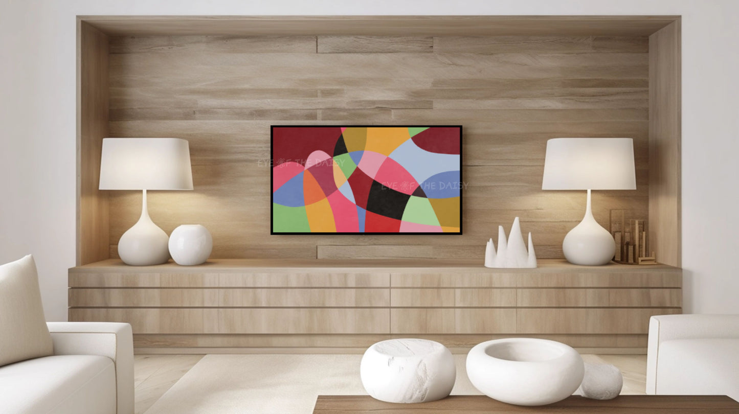 Colourful Contemporary Abstract 4K TV Art | Vibrant Mid Century Modern Geometric TV Art