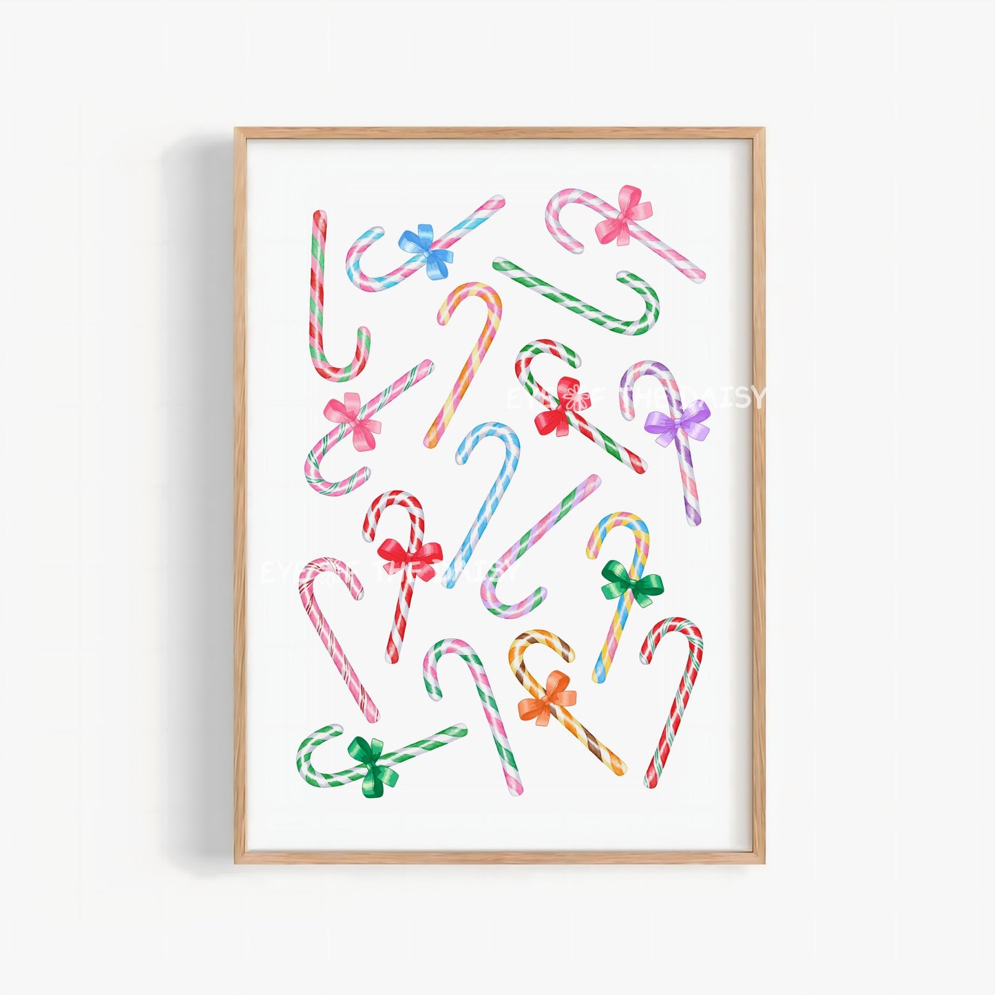 Colourful Candy Canes Print Digital Download | Fun Trendy Holiday Printable Wall Art