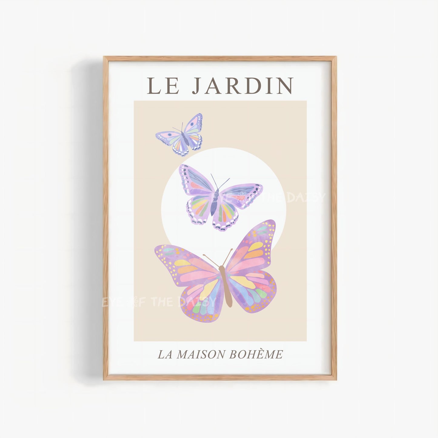 Pastel Le Jardin Butterflies Digital Print | Boho Butterfly Printable Wall Art