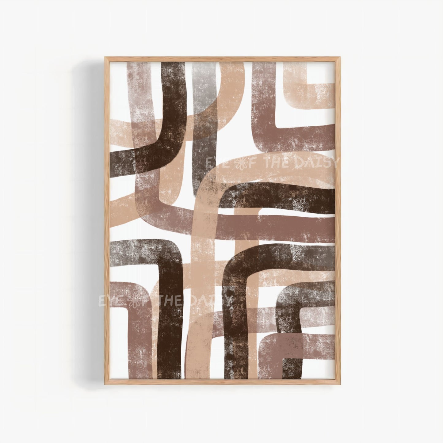 Brown & beige textured abstract wall art in warm earth tones, modern Scandi wall decor for living room or apartment