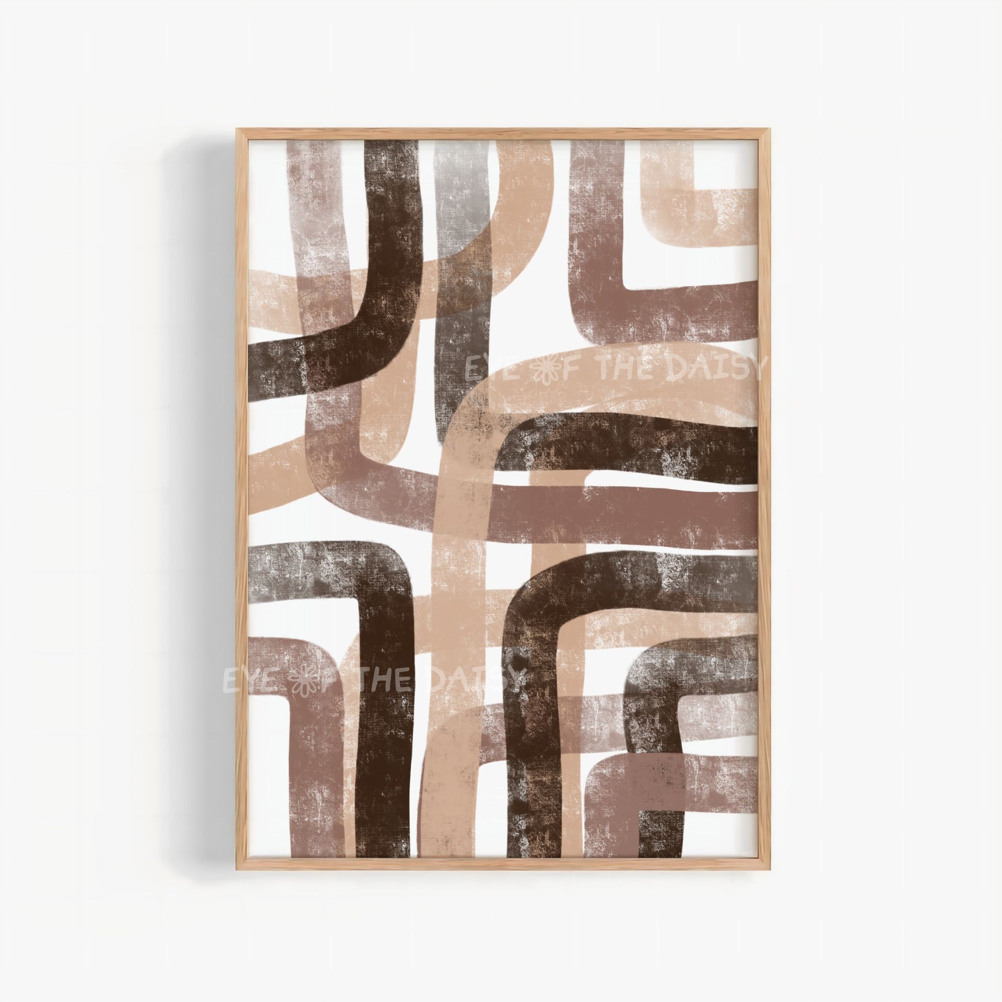 Brown & beige textured abstract wall art in warm earth tones, modern Scandi wall decor for living room or apartment