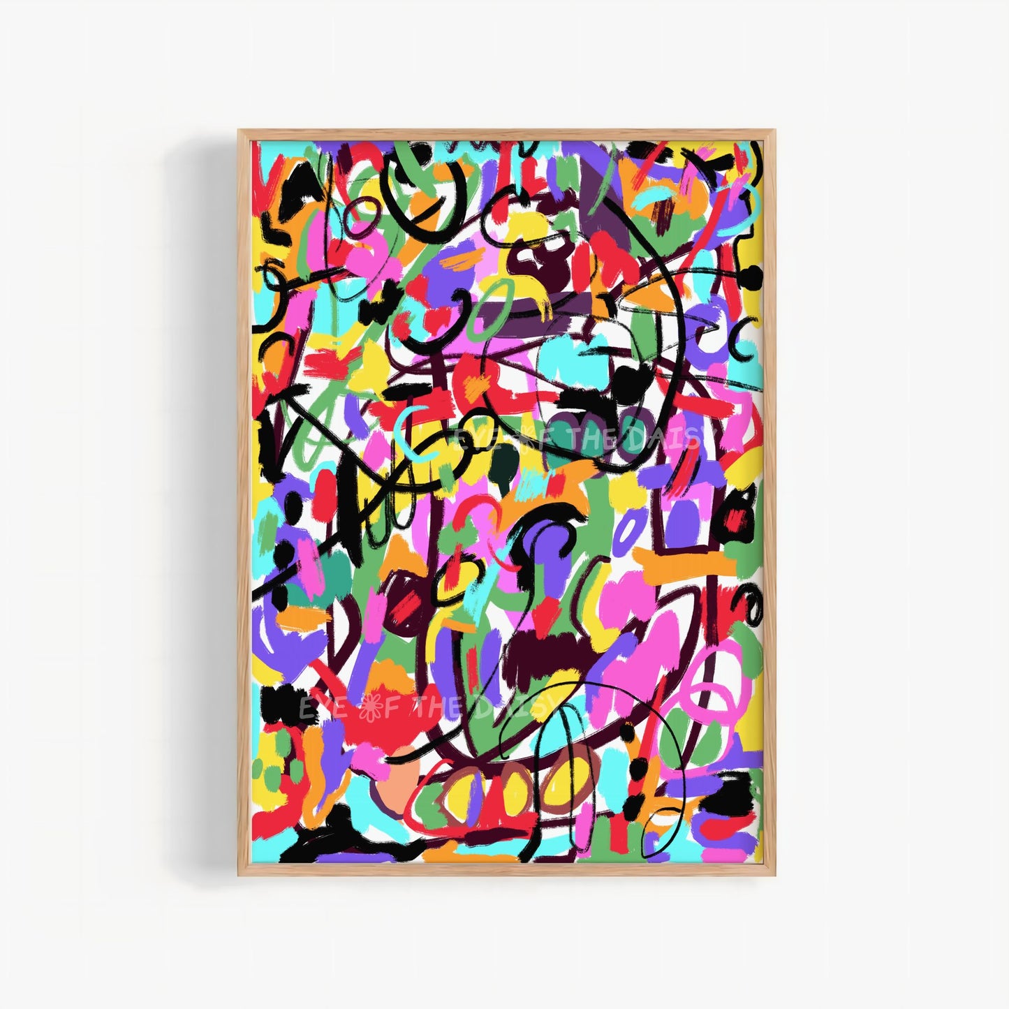 Graffiti abstract art print – colourful digital download with bold marks, printable wall art for modern or eclectic decor