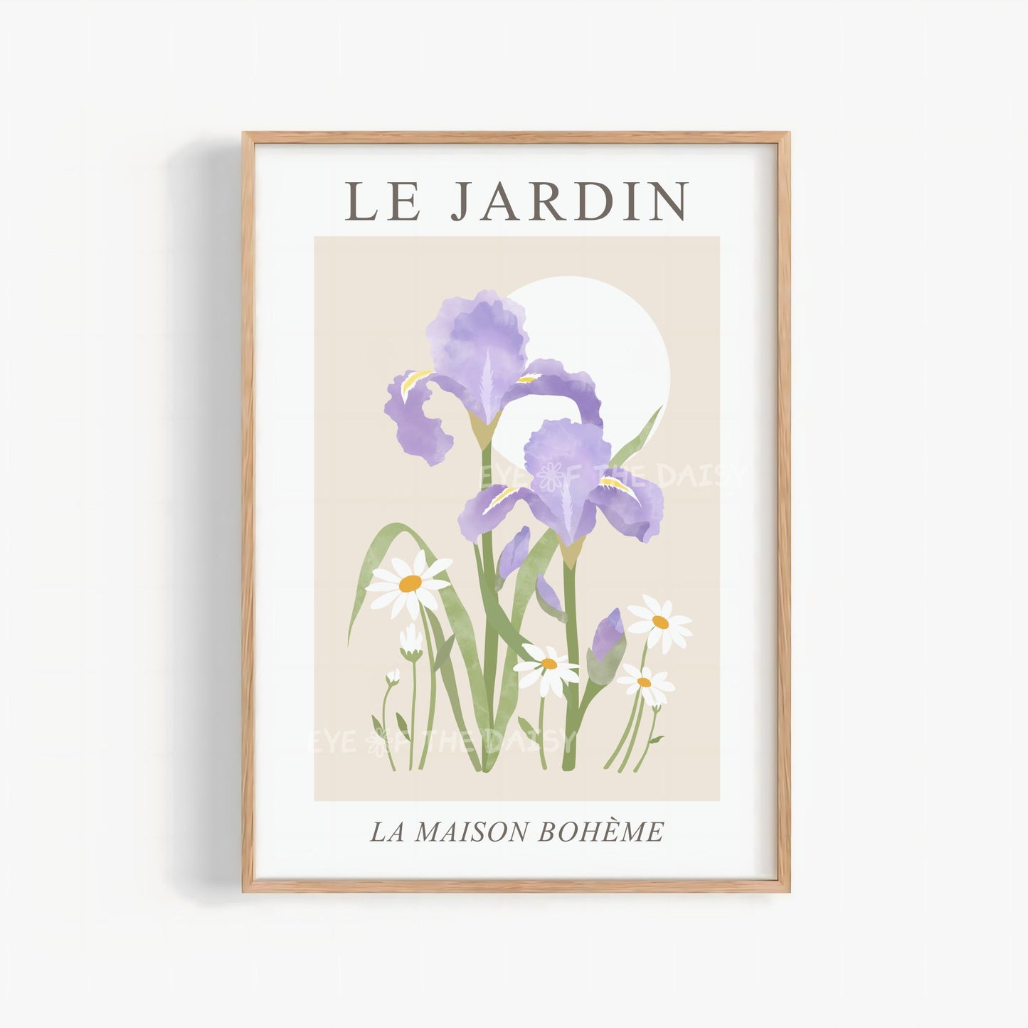 Pastel Le Jardin print – modern botanical downloadable wall art, soft printable poster for feminine boho chic or vintage apartment decor