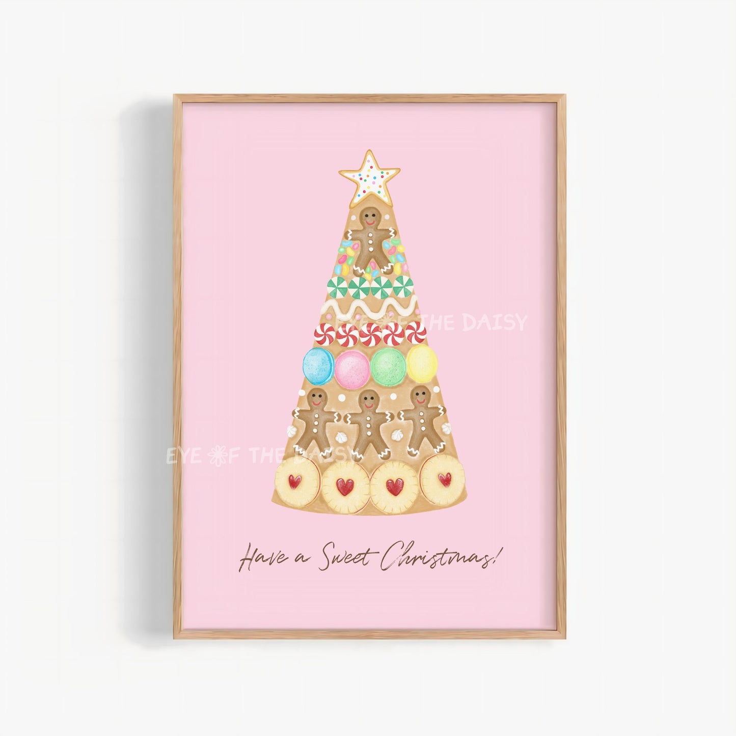 Christmas Gingerbread Print Download | Pink Holiday Kitchen Printable Wall Art
