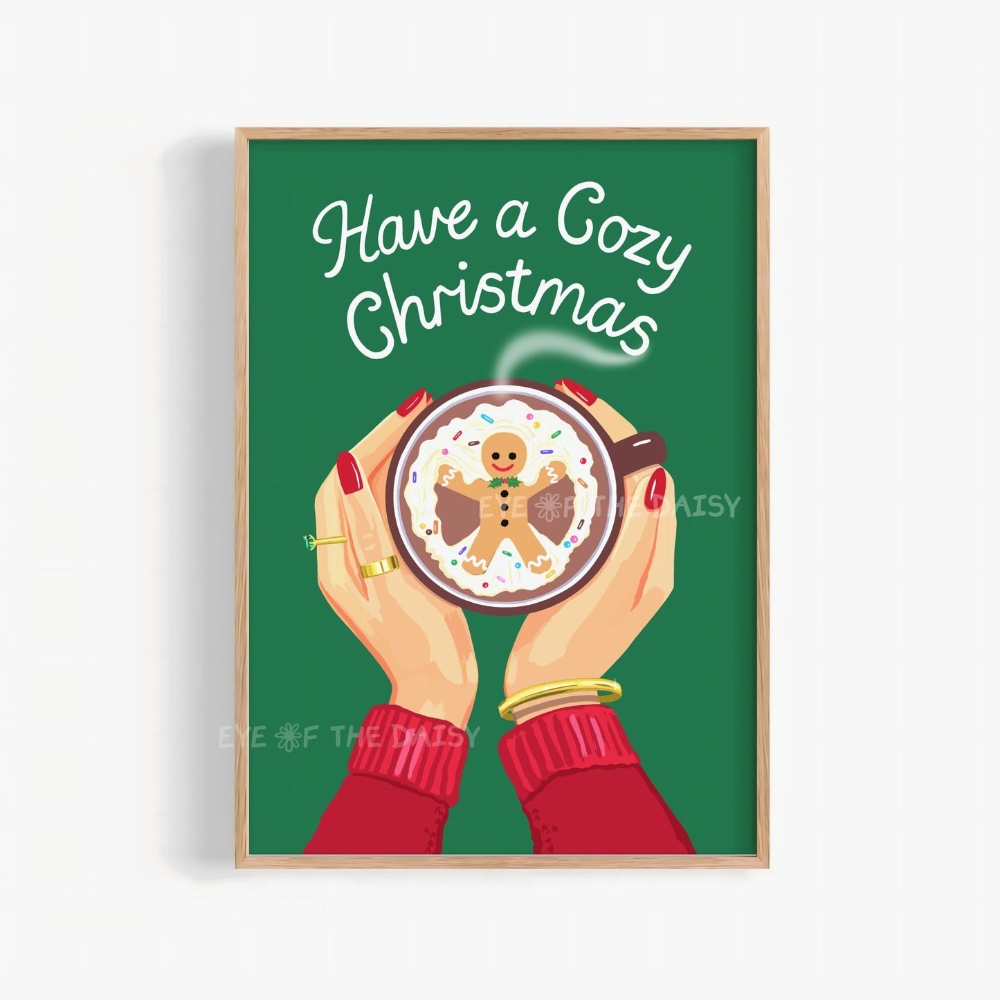 Festive Mug Print Digital Download | Christmas Hot Cocoa Station Printable Wall Art