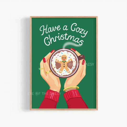 Festive Mug Print Digital Download | Christmas Hot Cocoa Station Printable Wall Art