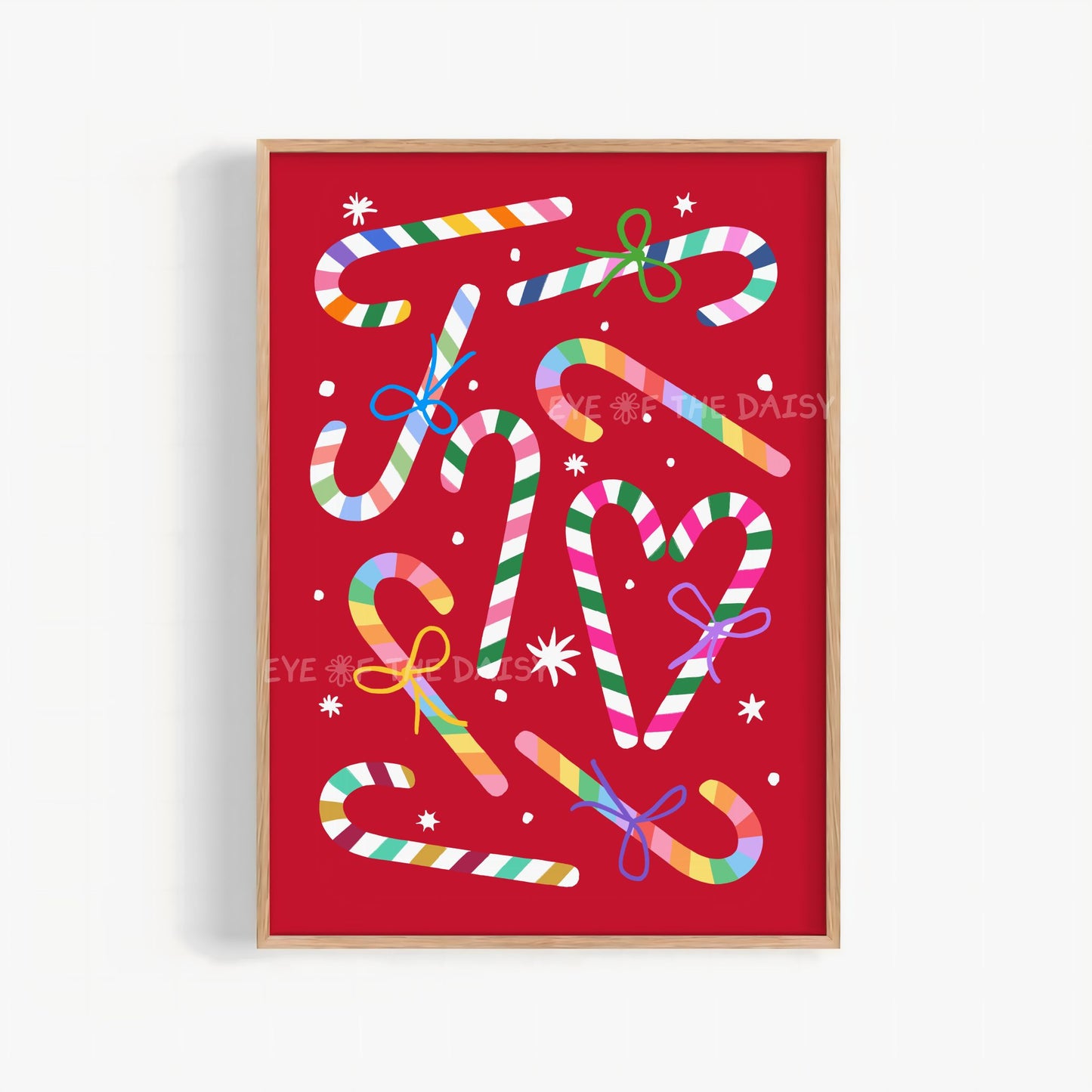 Colorful Candy Canes Digital Print | Retro Maximalist Christmas Printable Wall Art