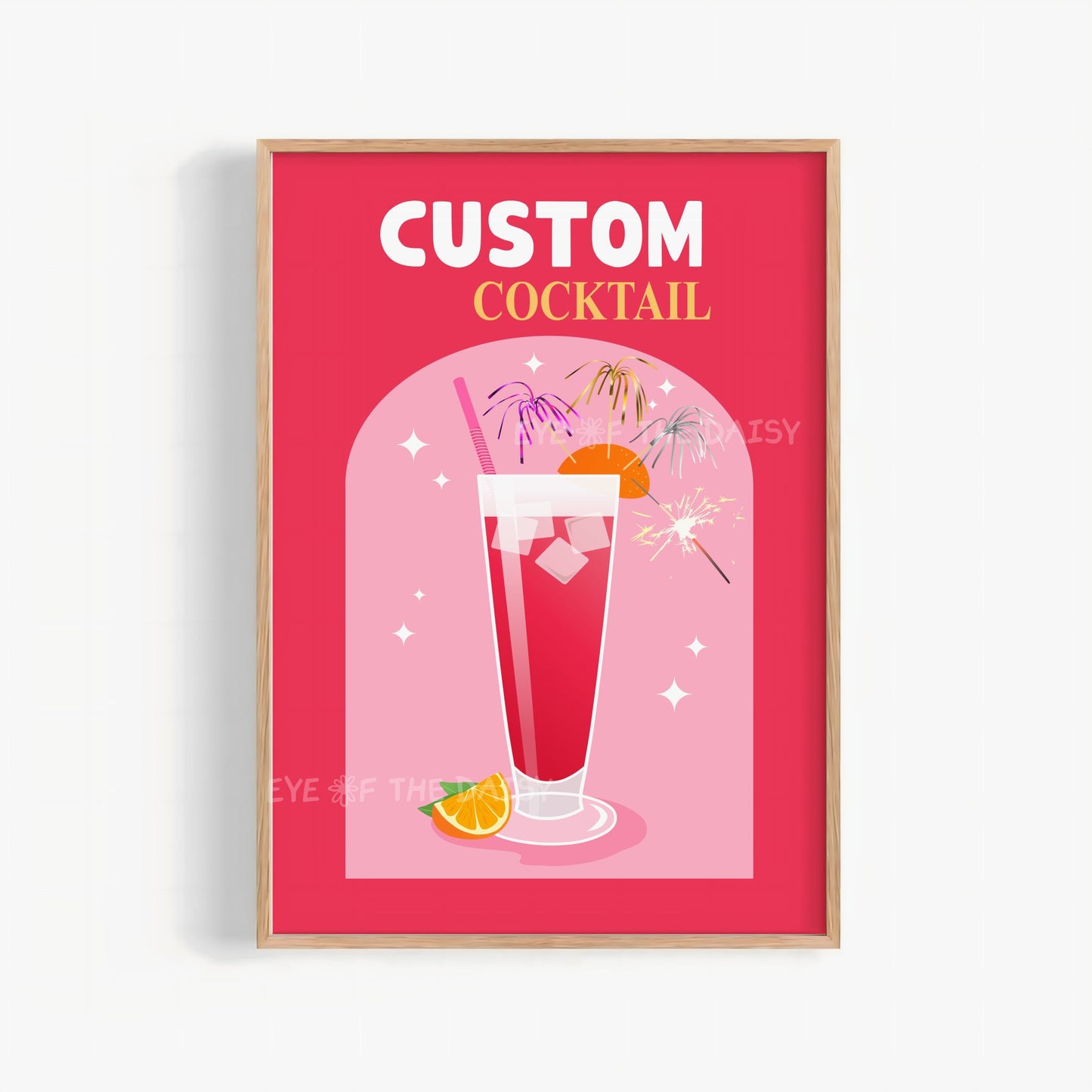 Custom Cocktail Digital Print | Personalised Drink Printable Wall Art | Signature Drink Art