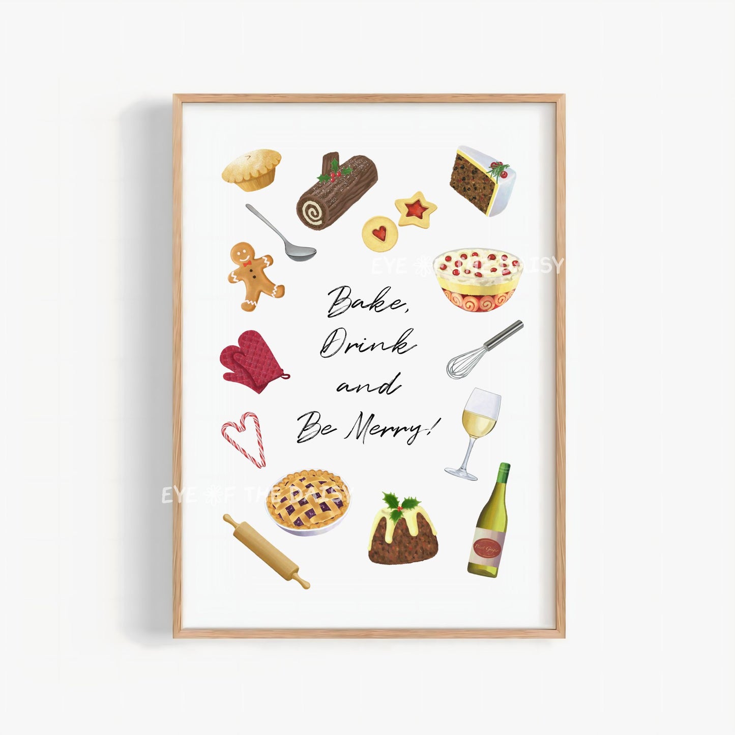 Christmas Food Print Digital Download | Traditional Holiday Phrase Printable Wall Art