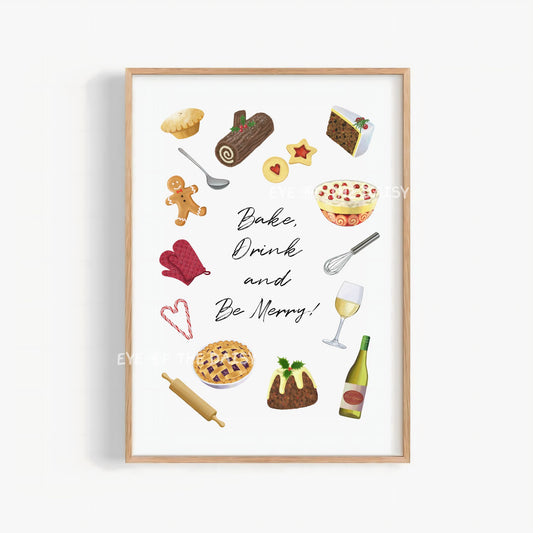 Christmas Food Print Digital Download | Traditional Holiday Phrase Printable Wall Art