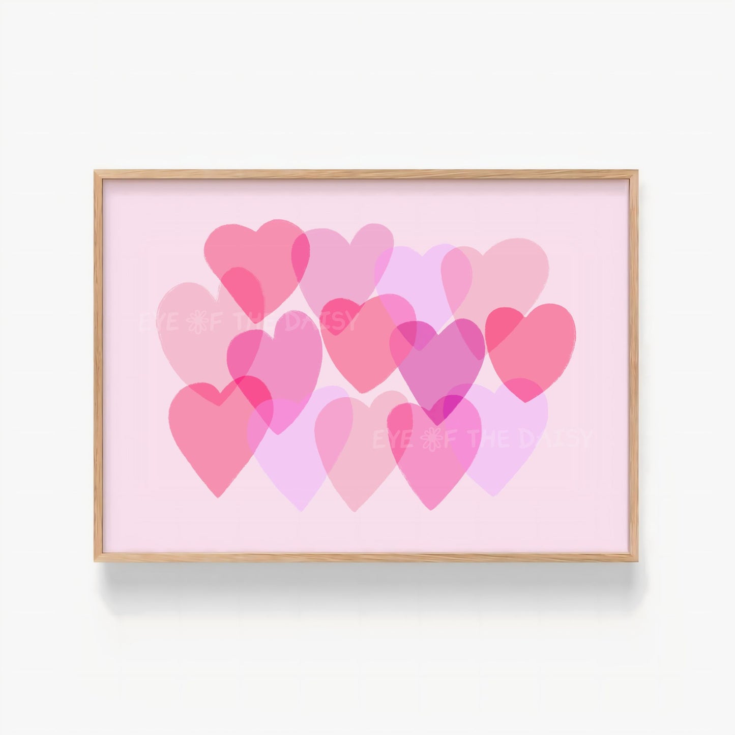 Whimsical Pink Hearts Printable Wall Art | Valentine’s Day Print Digital Download | Cute Dopamine Decor Poster