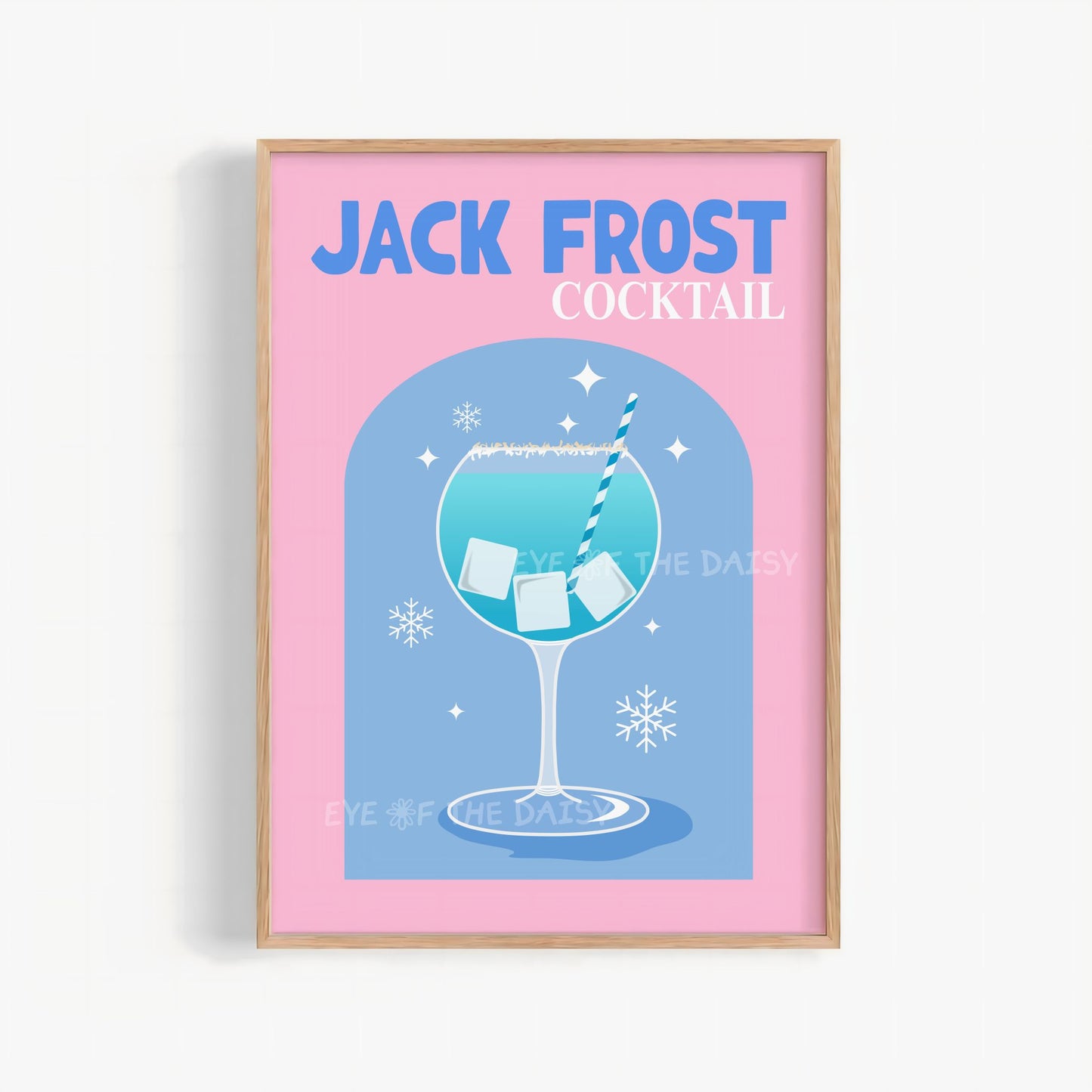 Pink Christmas Cocktail Print Digital Download | Retro Holiday Drink Printable Wall Art