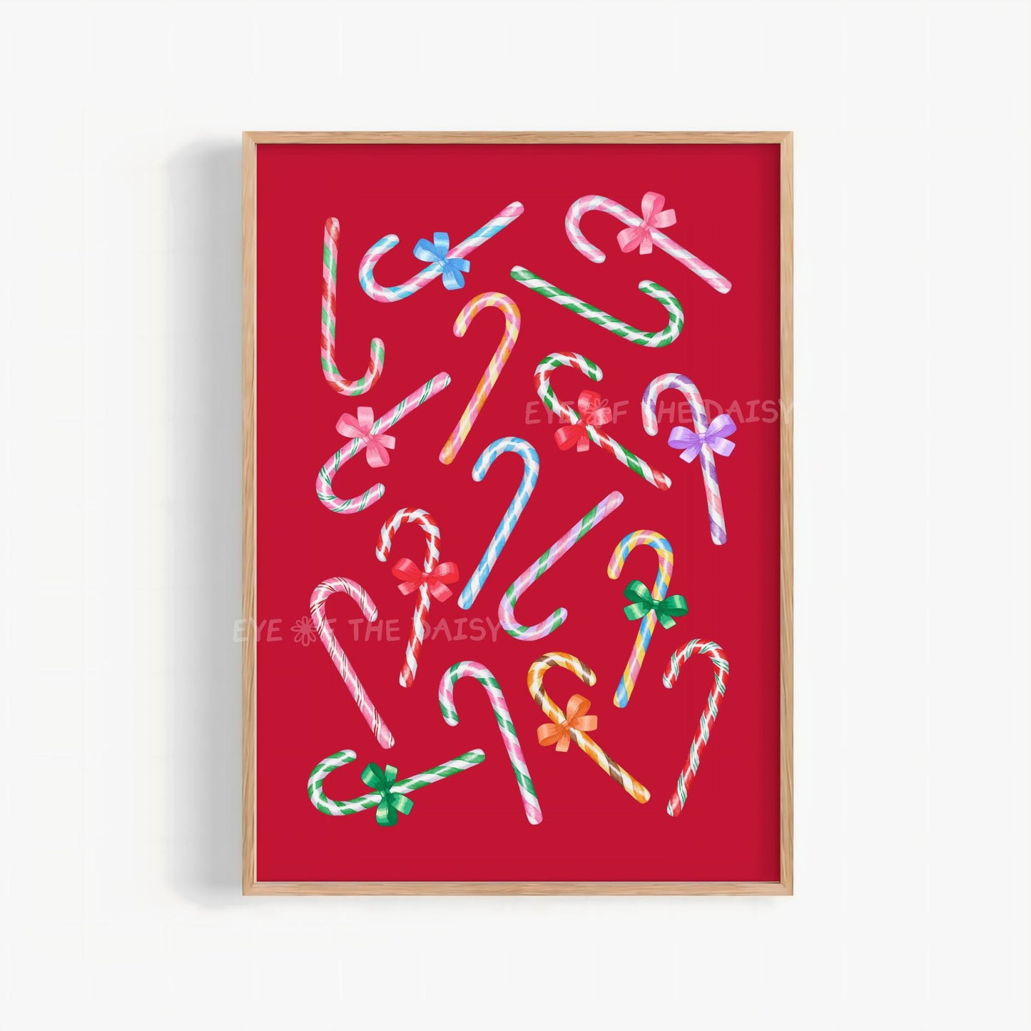 Vibrant Candy Canes Print Digital Download | Fun Maximalist Christmas Printable Wall Art