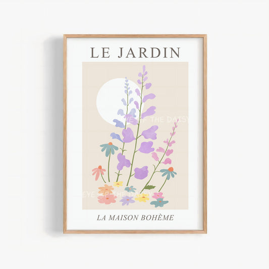 Le Jardin Digital Print | Boho Pastel Floral Printable Wall Art