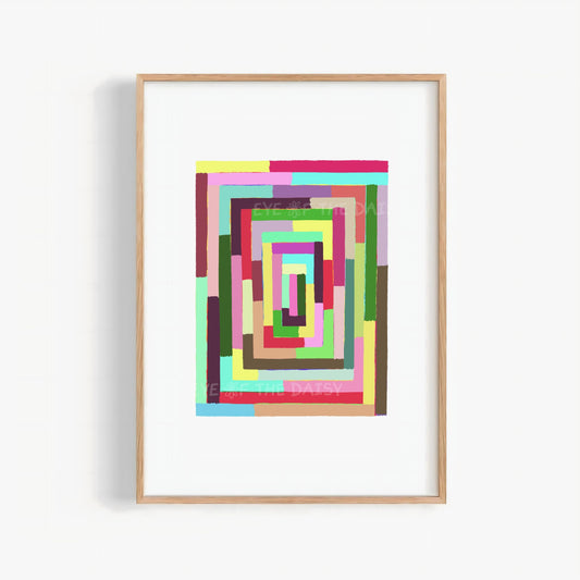 Red green burgundy abstract printable wall art, minimalist modern apartment decor