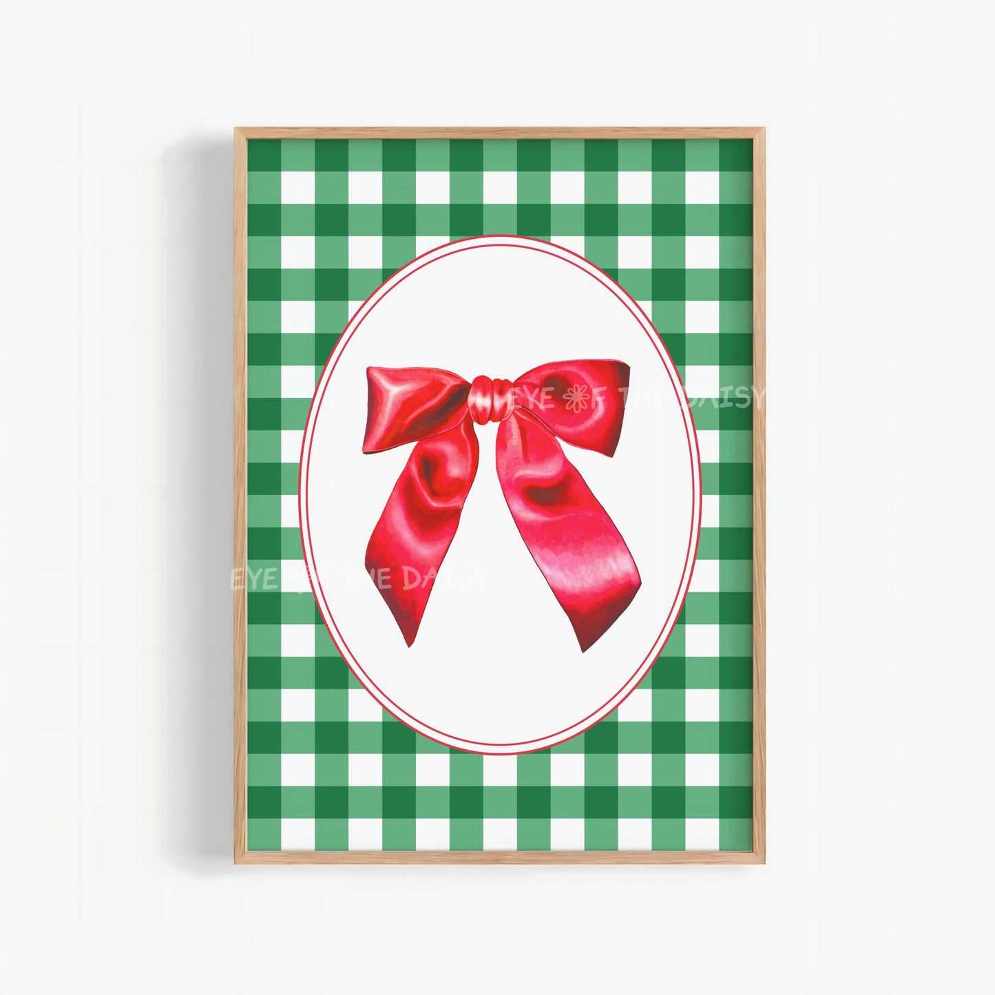 Vintage Christmas Bow Print Digital Download | Traditional Holiday Printable Wall Art
