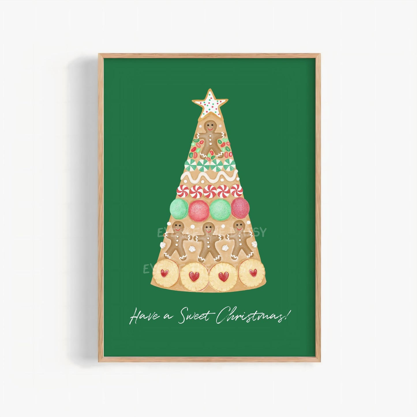 Christmas Croquembouche Digital Print | Holiday Gingerbread Printable Wall Art