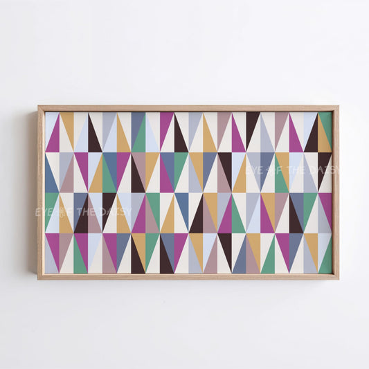 Purple Green Gold Blue Geometric Abstract 4K TV Art | Contemporary TV Artwork 4K