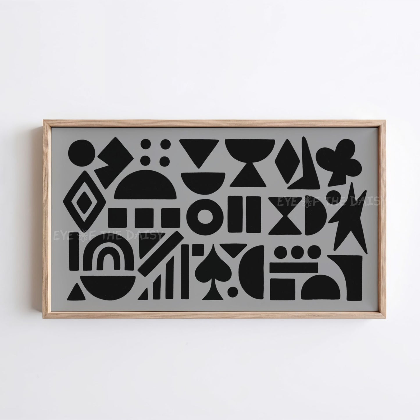 Black Grey Mid Century Modern Shapes 4K TV Art | Contemporary Abstract TV Art 4K