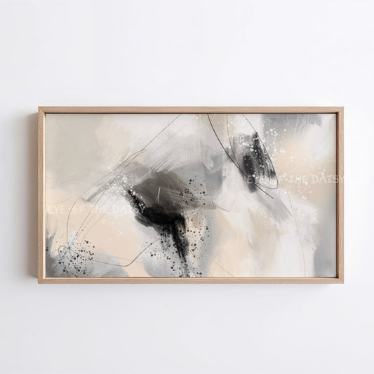 Neutral Abstract Expressionist 4K TV Art | Contemporary Digital Painting for TV Screen