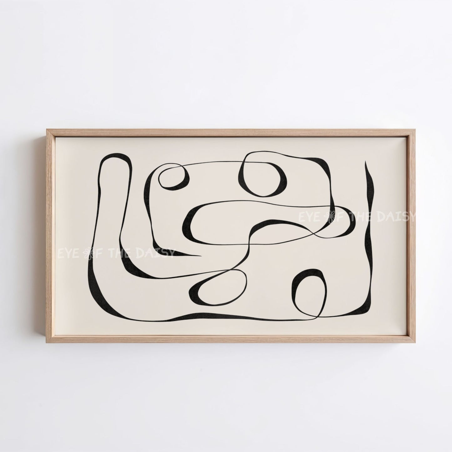 Neutral Abstract Scribble 4K TV Art | Contemporary Minimal Line Drawing TV Art 4K