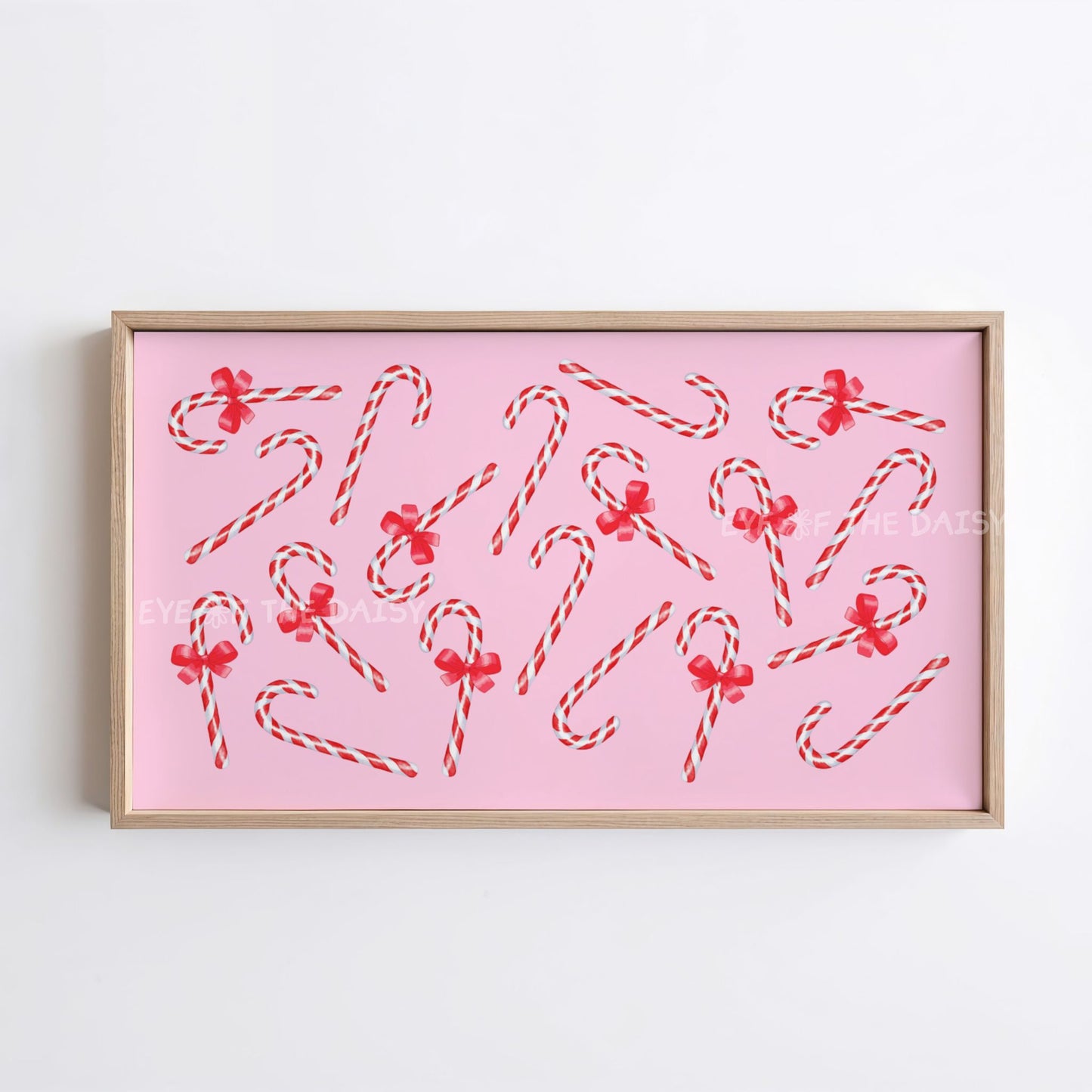 Pink, Red & White Christmas TV Art 4K | Cute Candy Canes Holiday 4K TV Art