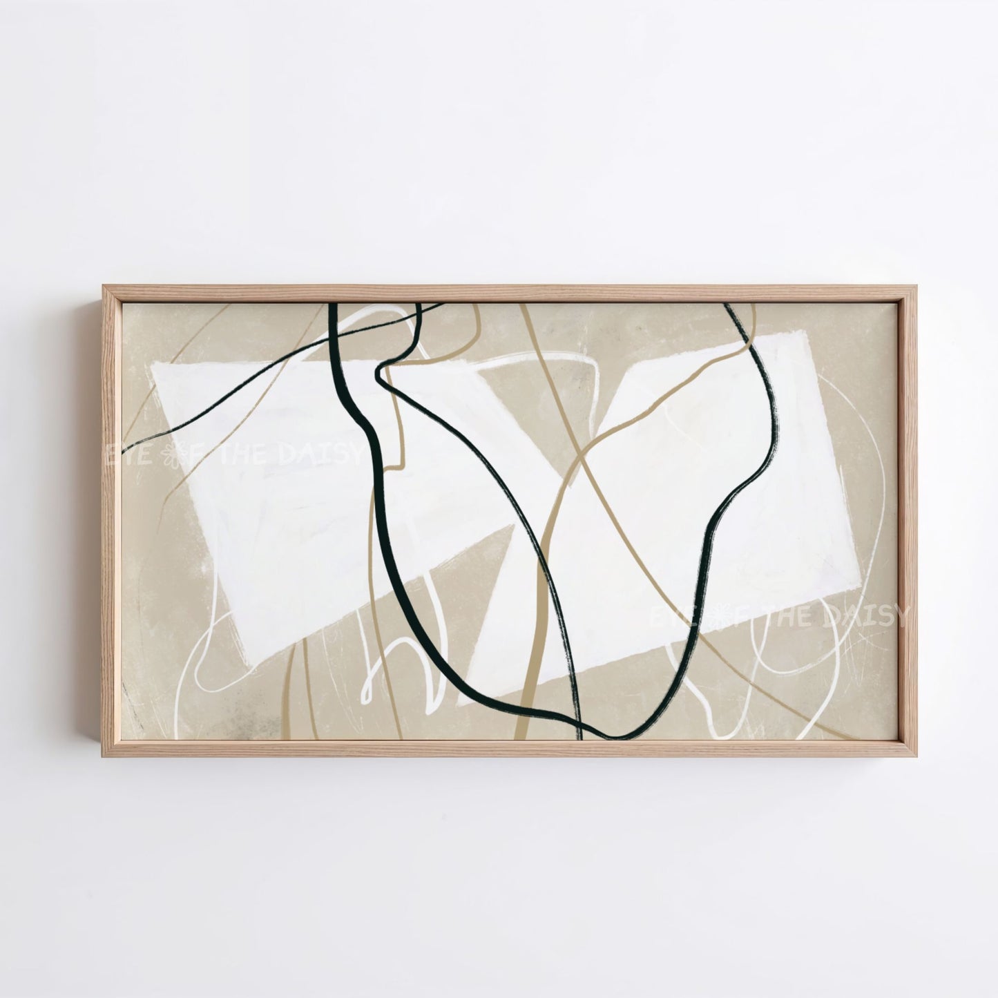 Neutral Modern Abstract 4K TV Art | Minimal Beige White Art for TV Screen