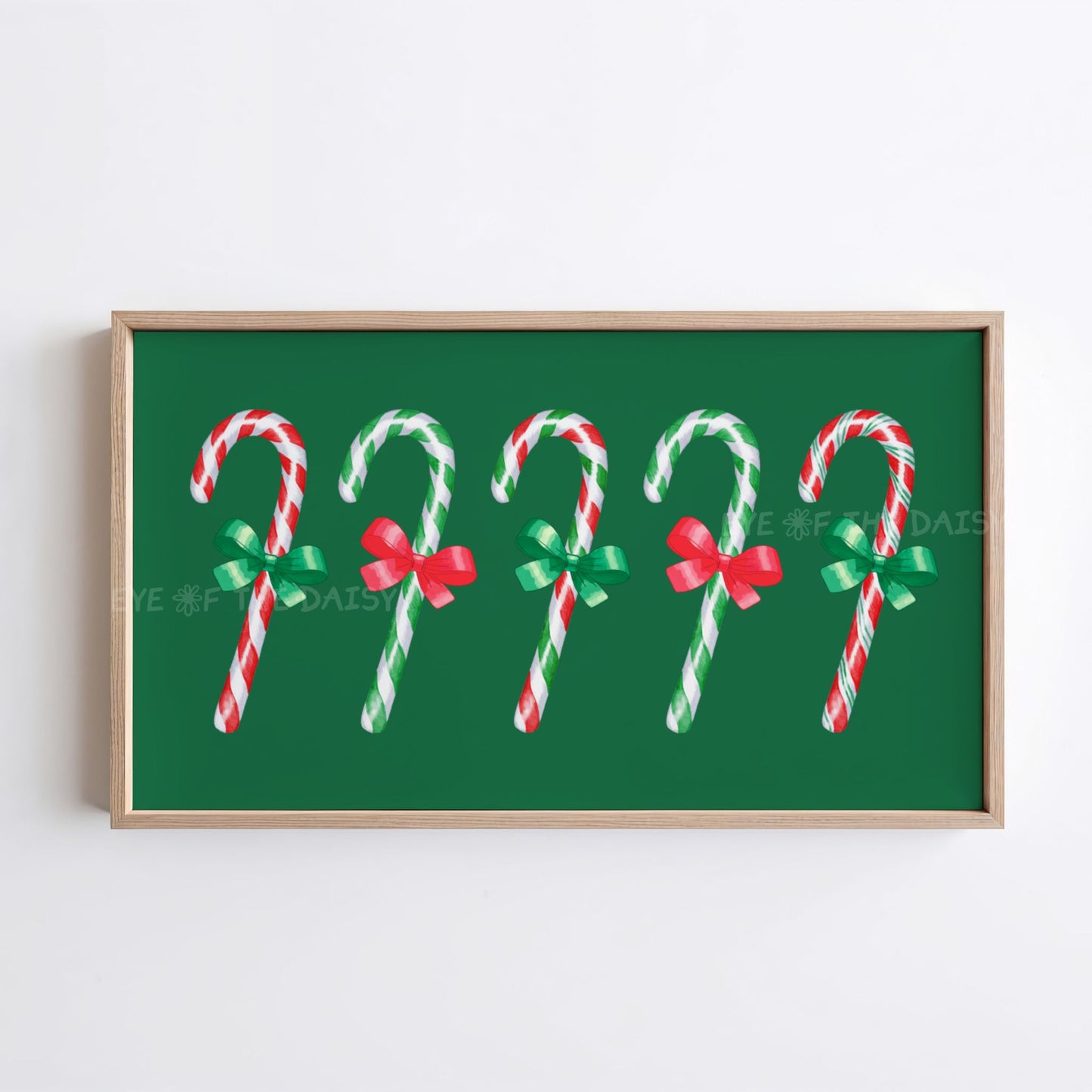 Red Green Christmas Candy Canes 4K TV Art | Traditional Watercolour Holiday TV Art 4K