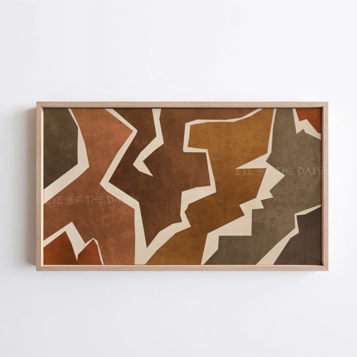 Brown Tan Grey Boho Abstract 4K TV Art | Geometric Animal Print Art for TV Screen