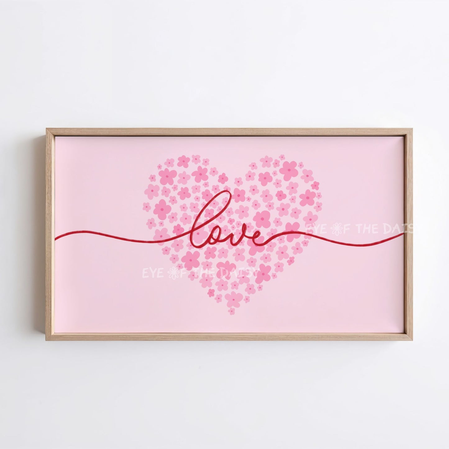 Pink Red Love Typography 4K TV Art | Floral Romantic Phrase 4K Art for TV Screen